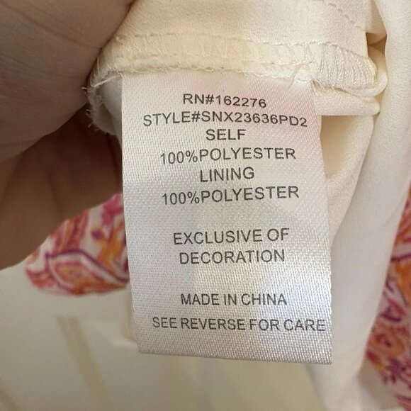 Les Serein Stitch Fix Paisley Boho Peasant Flowy Tunic Top | 2X NWT Pink Orange - Picture 6 of 7